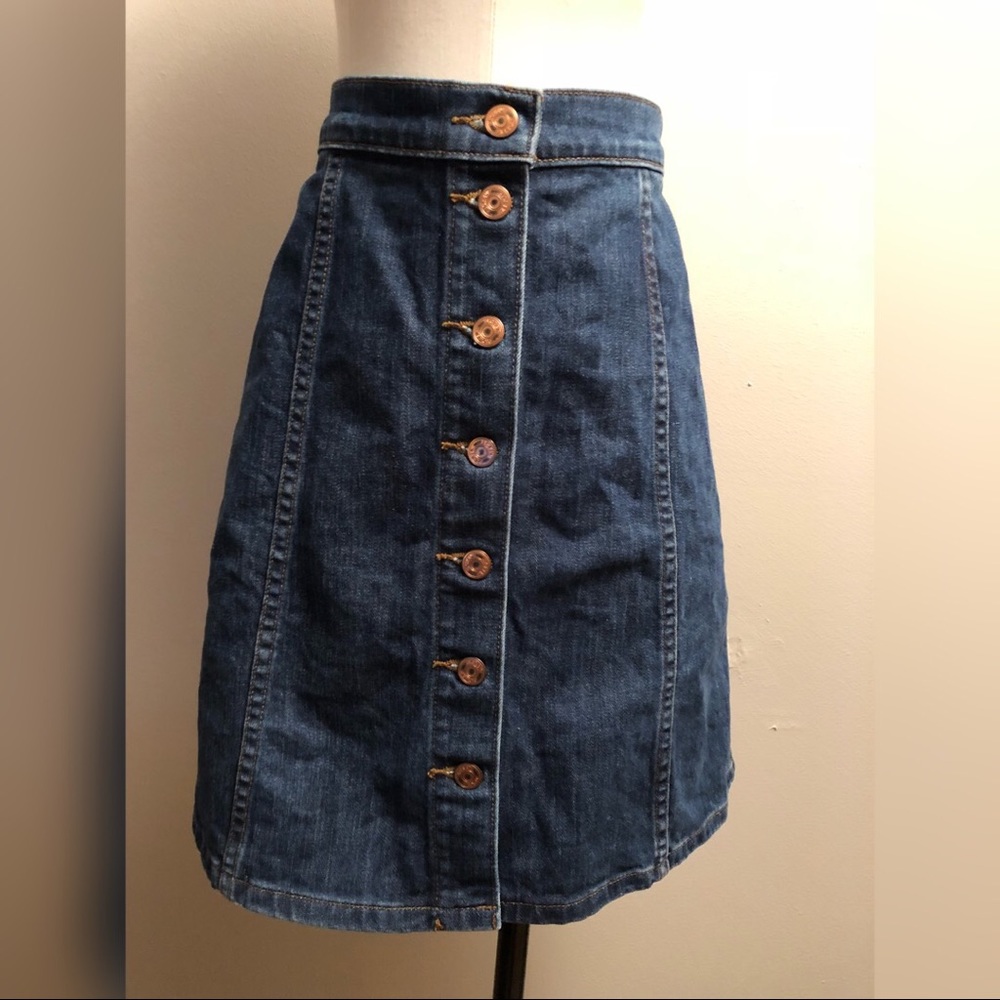 J.Crew (not factory) Button Front Denim Skirt